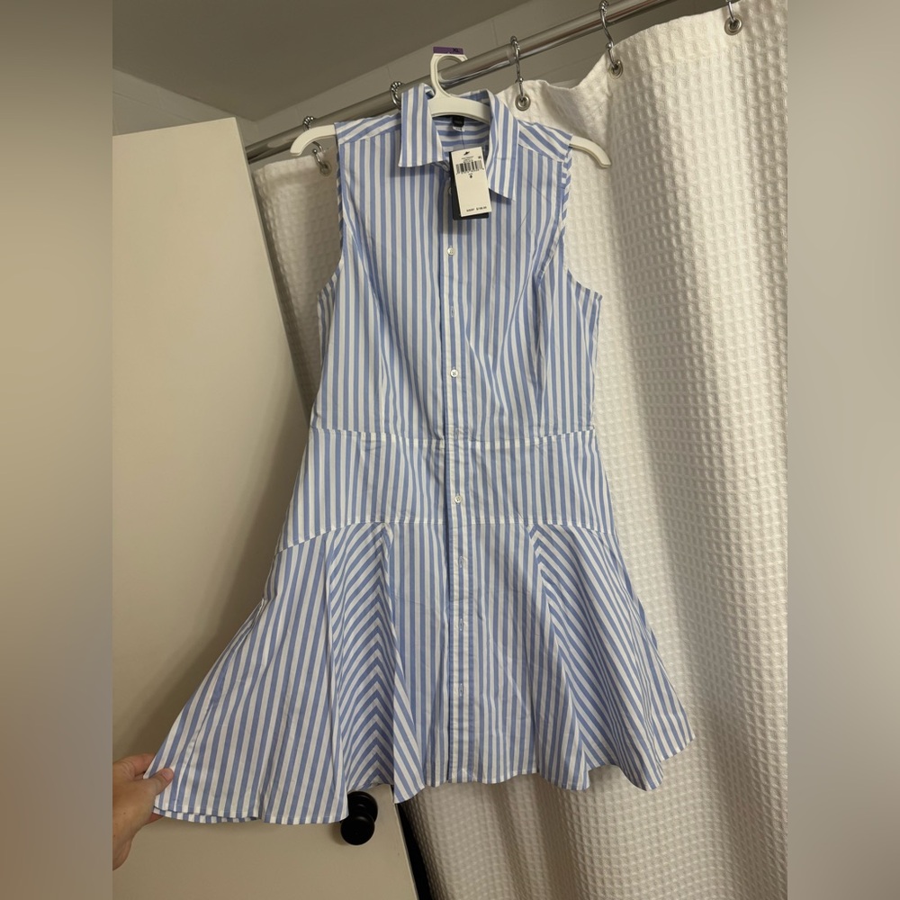 Blue and White Striped Sleeveless Dress RLX RALPH LAUREN